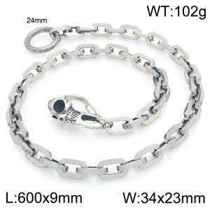 Stainless steel skull casting buckle paired with thick square chain pants chain - KK151-Z
