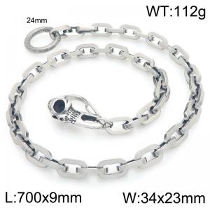 Stainless steel skull casting buckle paired with thick square chain pants chain - KK152-Z