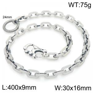 Stainless steel skull casting buckle paired with thick square chain pants chain - KK157-Z