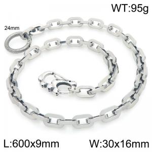 Stainless steel skull casting buckle paired with thick square chain pants chain - KK159-Z