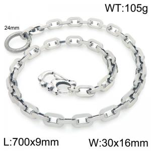 Stainless steel skull casting buckle paired with thick square chain pants chain - KK160-Z