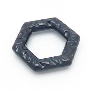 Hexagonal Thread Accessories Women Men Stainless Steel 304 Black Color - KLJ108380-LM