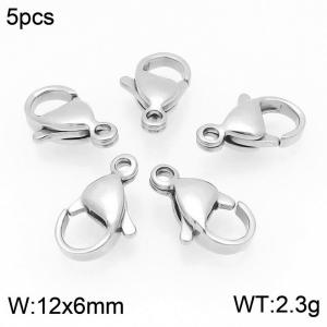 SS Heart Lobster Clasp--12mm--5pcs Pirce - KLJ179-Z