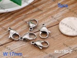 SS Heart Lobster Clasp--17mm--5pcs Pirce - KLJ180-Z