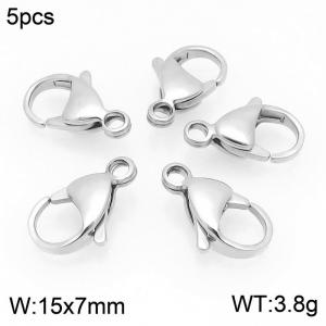 SS Heart Lobster Clasp--15mm--5pcs Pirce - KLJ181-Z