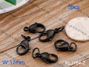 SS Heart Lobster Clasp--17mm--5pcs Pirce - KLJ184-Z