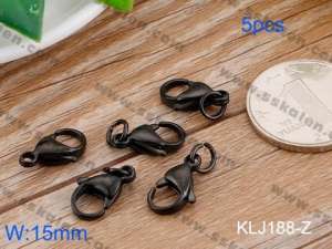 SS Heart Lobster Clasp--15mm--5pcs Pirce - KLJ188-Z