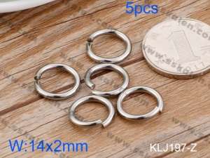 SS Small Circle--14x2mm---5pcs Pirce - KLJ197-Z