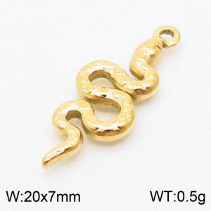 Gold-Plated Stainless Steel Dainty Snake Charm - KLJ8368-Z