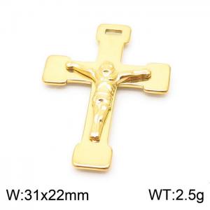 Cross Cross Cross Cross Cross Gold Titanium Steel Pendant - KLJ8500-Z