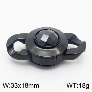 Black Color Stainless Steel Black Glass Clasp - KLJ8532-Z