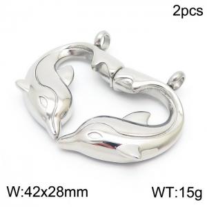 Stainless Steel Dolphin  Accessory Silver Color - KLJ8571-Z