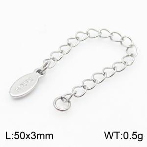 50X3mm Stainless Steel Extension Chain with Logo Tag - KLJ8608-Z