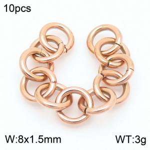 8*1.5mm Vacuum plating rose gold stainless steel 10pcs open loop accessories - KLJ8737-Z