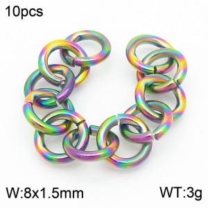 8*1.5mm Vacuum plating iridescent stainless steel 10pcs open loop accessories - KLJ8738-Z