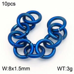 8*1.5mm Vacuum plated blue stainless steel 10pcs open loop fittings - KLJ8739-Z