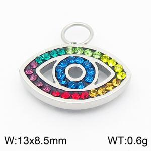 Bohemian Zircon Crystal DIY Jewelry Gift Rainbow CZ Evil Eye Rhinestone High Quality Stainless Steel Charms - KLJ8953-GC