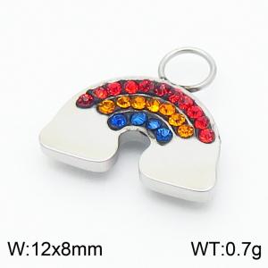 Colorful Zircon Crystal DIY Jewelry Rhinestone High Quality Stainless Steel Rainbow Charms - KLJ8962-GC