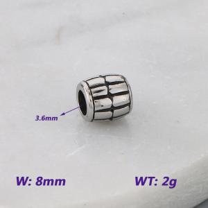 8mm Stainless Steel Bead Accessories With Polygonal Texture Pattern Texture Luck Jewelry - KLJ9053-KJX
