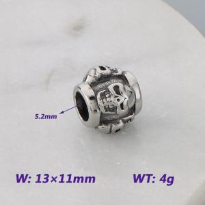 13X11MM Stainless Steel Round bead shape Accessories SKULL Pattern Texture Luck Jewelry - KLJ9077-KJX
