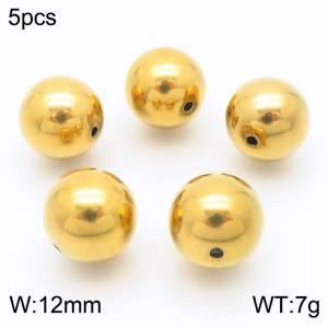 5pcs Stainless Steel Round Ball Shape Accessories Gold Color - KLJ9126-Z