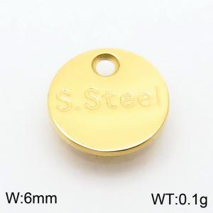 6mm Simple Round Stainless Steel Gold Tail Tag - KLJ9151-Z
