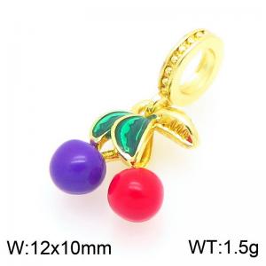 Copper Purple&Red Cherry Charm - KLJ9258-ZBL