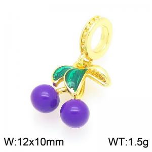 Copper Purple Cherry Charm - KLJ9259-ZBL