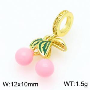Copper Pink Cherry Charm - KLJ9260-ZBL