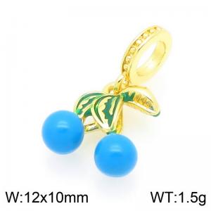 Copper Blue Cherry Charm - KLJ9261-ZBL