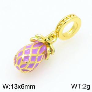 Copper Purple Pineapple Charm - KLJ9264-ZBL