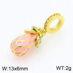 Copper Pink Pineapple Charm - KLJ9265-ZBL