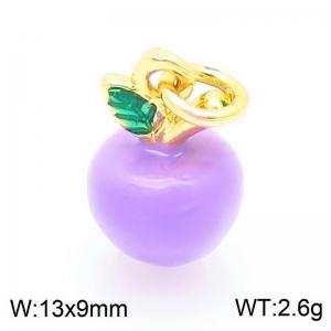 Copper  Purple Apple Charm - KLJ9287-ZBL