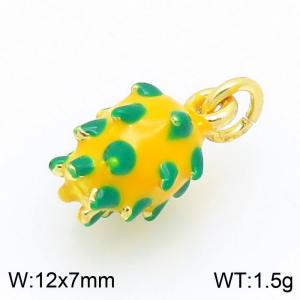 Copper Yellow Dragon Fruit Charm - KLJ9289-ZBL