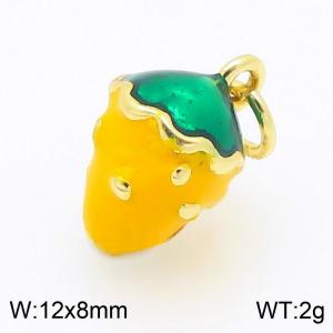 Copper Yellow Strawberry Charm - KLJ9295-ZBL