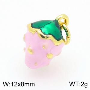 Copper Pink Strawberry Charm - KLJ9296-ZBL