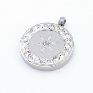 Stainless Steel Stone & Crystal Pendant - KLJ9456-QY