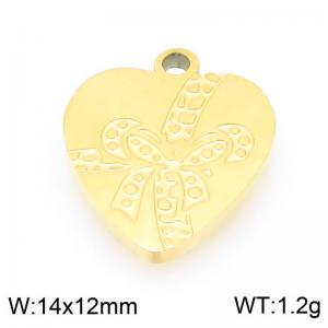Stainless steel bow pattern heart-shaped gold-plated accessory - KLJ9505-ZLA