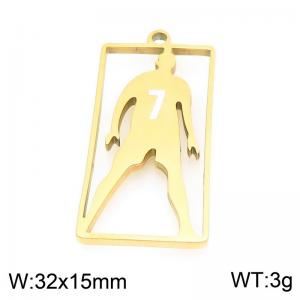 Stainless steel No.7 player hollow hang tag - KLJ9532-ZLA