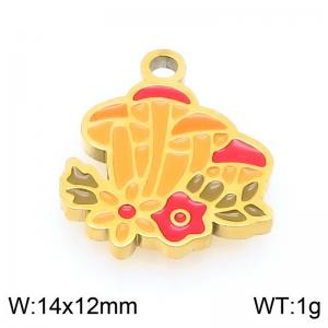 Stainless steel colored mushroom gold-plated accessories - KLJ9543-ZLA