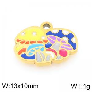 Stainless steel colored mushroom gold-plated accessories - KLJ9544-ZLA