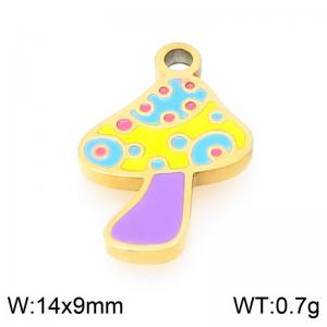Stainless steel colored mushroom gold-plated accessories - KLJ9558-ZLA