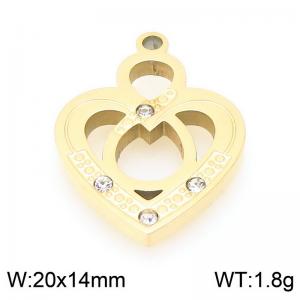 Stainless steel diamond inlaid hollow gold plated accessories - KLJ9608-ZLA