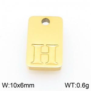 Stainless Steel Accessories Gold Color Letter H - KLJ9814-Z