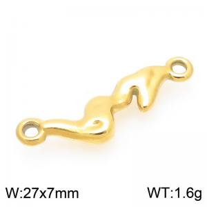 Gold-Plated Stainless Steel Seahorse Charm - KLJ9921-Z