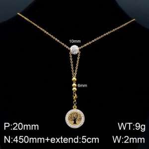 Stainless Steel Stone Necklace - KN106935-Z