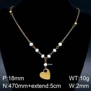 Stainless Steel Stone & Crystal Necklace - KN107188-Z