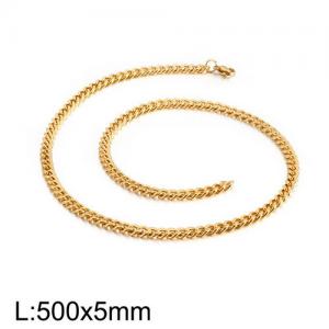 SS Gold-Plating Necklace - KN107385-Z