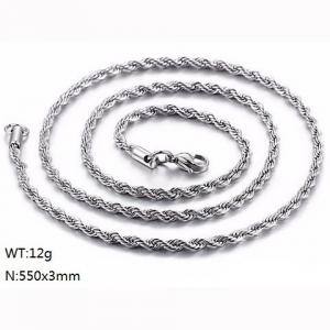 3mm Steel Twisted Singapore Chains - KN107634-K