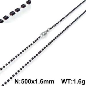 Stainless Steel Stone & Crystal Necklace - KN107763-Z